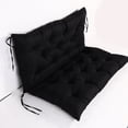 thumbnail image 5 of Home Collection Cojín para silla mecedora Premium Tufted Pads Antideslizante Juego de parte superior e inferior con lazos, 2 piezas, negro, 5 of 5
