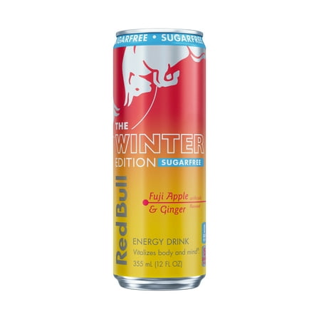 Red Bull Winter Edition Sugarfree Energy Drink, Fuji Apple & Ginger, 12 fl. oz. Can, 114mg Caffeine