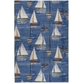 thumbnail image 2 of Addison Rugs Dream Shag Premium Machine Washable Transitional Sailboat Navy Rectangle Rug, 3' x 5', 2 of 8