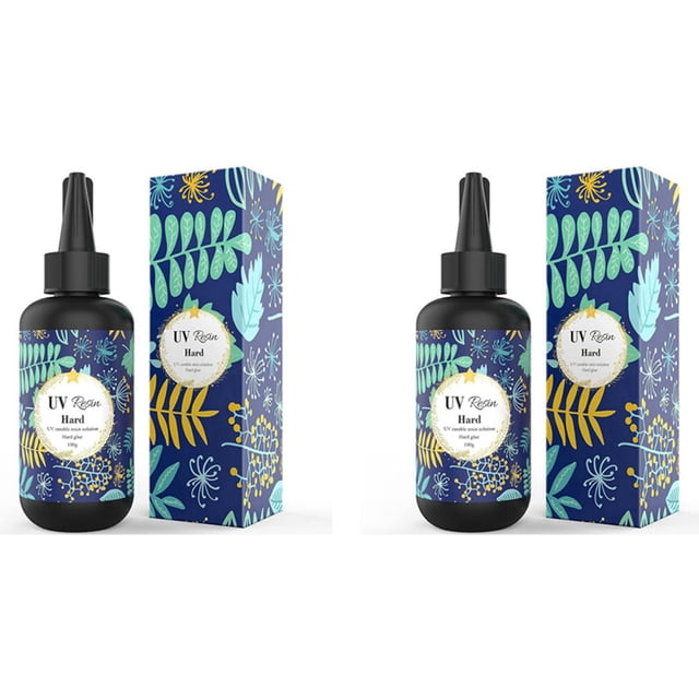 2X Resina UV - 100G Pegamento Duro Transparente Como el Cristal Resina Epoxi de Curado Ultravioleta para FabricacióN de Joyas DIY, DecoracióN Artesanal