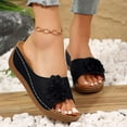 thumbnail image 3 of Orthopedic Platform Sandals for Women 2025 Boho Beach Flower Wedge Dress Slip on with Arch Support, 3 of 5