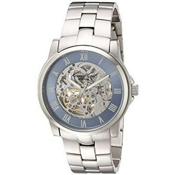 Kenneth Cole Men's New York KC3829 Blue Dial Silver Stainless Steel Strap  Automatic Watch