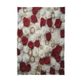 thumbnail image 2 of YAZAOO Square Tablecloth Red and White Roses Rings Pattern Tableclothes, 2 of 9