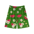 thumbnail image 4 of OYXSER Toddler Girls Outfits Fruit Print Short Sleeve T-Shirt Tops & Shorts Sets 2Pcs Clothes Set, Dark Green 4-5T, 4 of 5