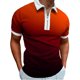 thumbnail image 1 of Txlixc - Polo de manga corta para hombre, cuello vuelto, diseño de patchwork, color degradado, con cremallera, informal Txlixc  Estilo de ocio, 1 of 9