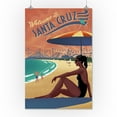 thumbnail image 2 of Santa Cruz, California, Beach Scene, Lithograph (16x24 Giclee Gallery Art Print, Vivid Textured Wall Decor), 2 of 3