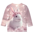 thumbnail image 5 of Easter Outfits for Girls 3/4 Sleeve Easter Day Print Bunny Egg Round Neck Bottom Shirt Kids 3-13Y Multicolor 9-10 Years, 5 of 5