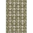 thumbnail image 3 of Unique Loom Outdoor Coastal Collection Area Rug - Ahoy (3' 3" x 5' 3" Rectangle Green/Ivory), 3 of 7