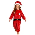 thumbnail image 6 of KICILVS Kids Santa Claus Costume, Fuzzy Warm Red Romper with Hat, Cute Christmas Cosplay Set for Holiday Party Wear, Size 1-6 Years, 6 of 8