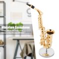 thumbnail image 3 of YLSHRF Saxophone Miniature, Mini Petit Support de Saxophone, Modèle d'Instrument, Ornements en Laiton, Réplique de Saxophone Alto Miniature, Table de Salle de Musique pour Bureau, 3 of 8