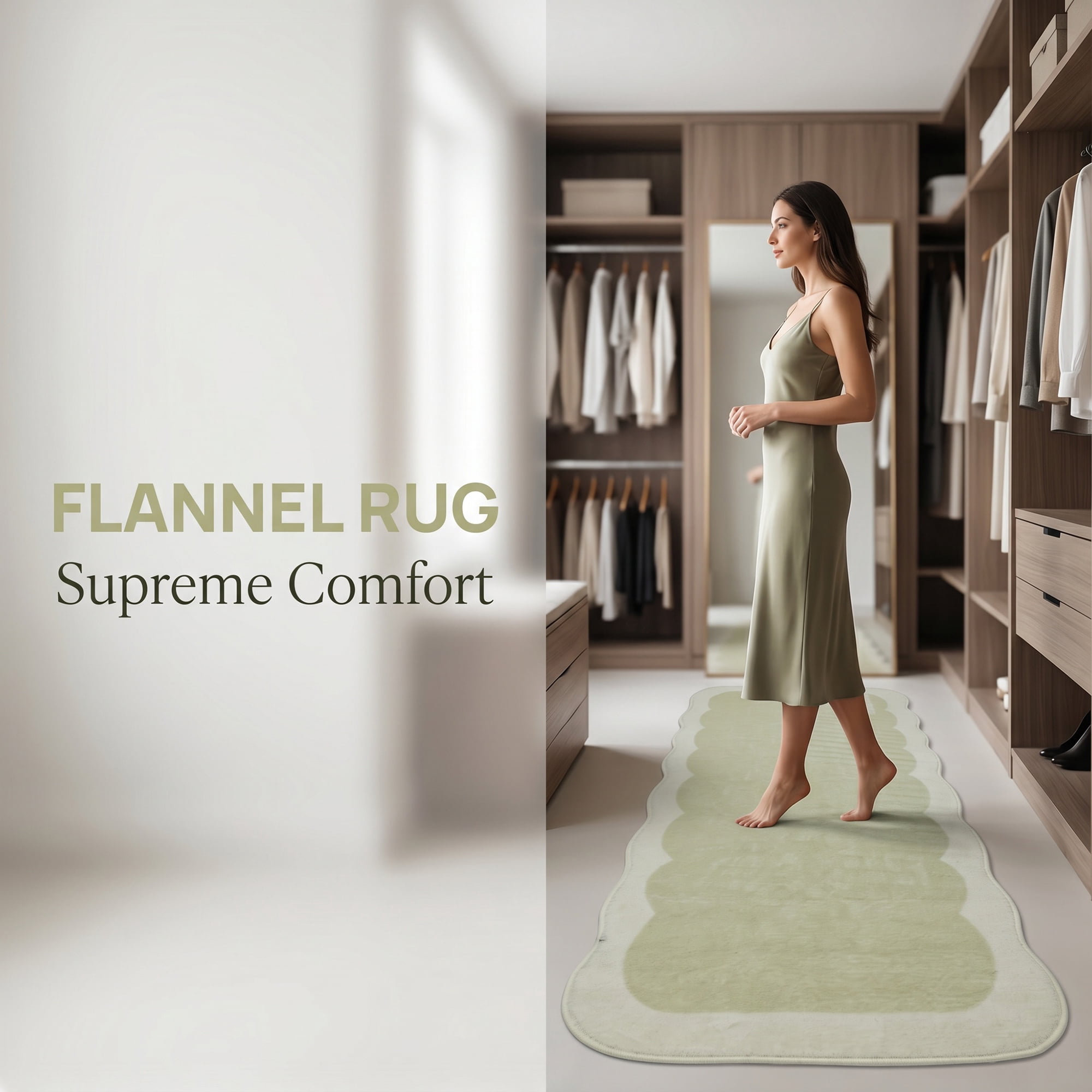 Unique Bargains Boho Kitchen Runner Rug Non Slip Machine Washable Light Green 47" x 16"