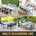 thumbnail image 5 of Spring Blue Floral Table Cloths for 6 Foot Rectangle Tables, Farmhouse Weeping Floral Leaves Patio Waterproof Elastic Fitted Tablecloths, Washable Rectangular Table Cover for Camping, 5 of 8