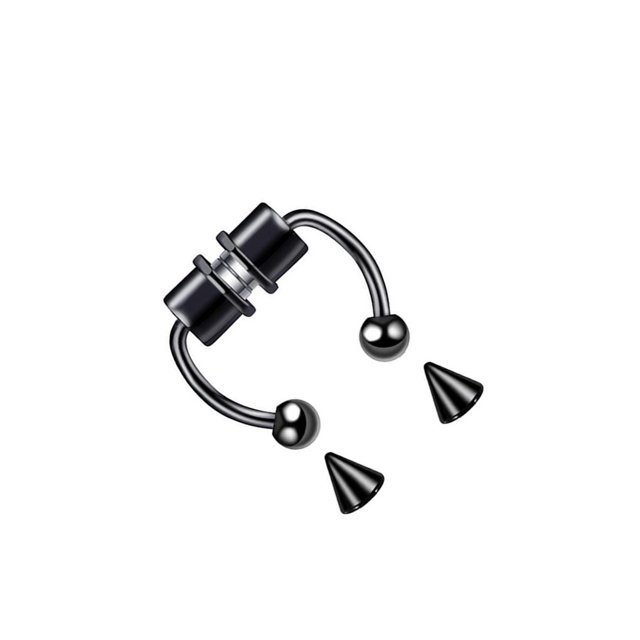Sonducket 5 pares de anillos de nariz falsos sin perforación de acero inoxidable Rock Lodestone moda estilo Punk tendencia cuerpo joyería aro mujeres Ropa, zapatos y accesorios Miscelánea Negro Sonducket AP007230-04