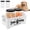 White 01, variant on NUAHRHY Wood Cat Dog Food Container, Airtight Pet Food Storage Jar, Rustic Organizer with 2 Plastic Dog Treat Jars Reusable Decorative Holder 9.06x5.12x4.92" Black