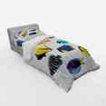 thumbnail image 3 of Fish Duvet Cover Set, Various Types of Sea Creatures with Atlantic Cod Bonito Palette Surgeonfish Image, Bedding Set with Shams and Fitted Sheet, 3 Sizes, by Ambesonne, 3 of 3