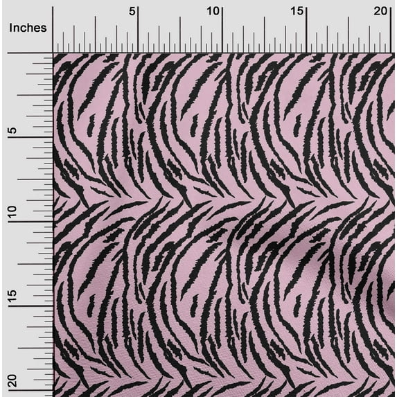 oneOone Viscose Chiffon Blush Pink Fabric Tiger Animal Skin Fabric For Sewing Printed Craft Fabric By The Yard 42 Inch Wide