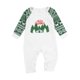 thumbnail image 1 of Pijamas de navidad para la familia, manga larga, cuello redondo, tops, pantalones con estampado de árboles / mameluco XBTCLXEBCO 12-18 Meses;Bebe verde, 1 of 5