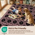 thumbnail image 4 of Design&I 6'x9' Washable Area Rug Oversized Skid-Resistant Grid Cottagecore Cameo Motifs Delicate Ribbon Scattered Pink Coquette Refined for Living Room, Family Indoor, 4 of 7