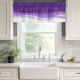 thumbnail image 3 of Purple Waves Rod Pocket Curtain Valance, Ombre Abstract Art Gradient Modern Farmhouse Window Valance for Living Room, Bedroom, Kitchen 60"W x 18"L, 3 of 9