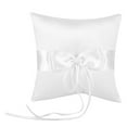 thumbnail image 6 of Almohada para anillo de boda, soporte de almohada para portador de anillo con lazo blanco Almohada para anillo de boda con perlas de simulación Accesorios elegantes para regalo de fiesta(15*15cm), 6 of 8