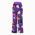 thumbnail image 4 of CAUYDY Joggers Pants for Women Halloween Sweatpants for Women Trendy Ghost Funny Print Drawstring Waist Wide Leg Pants(L101-Purple,XL), 4 of 5