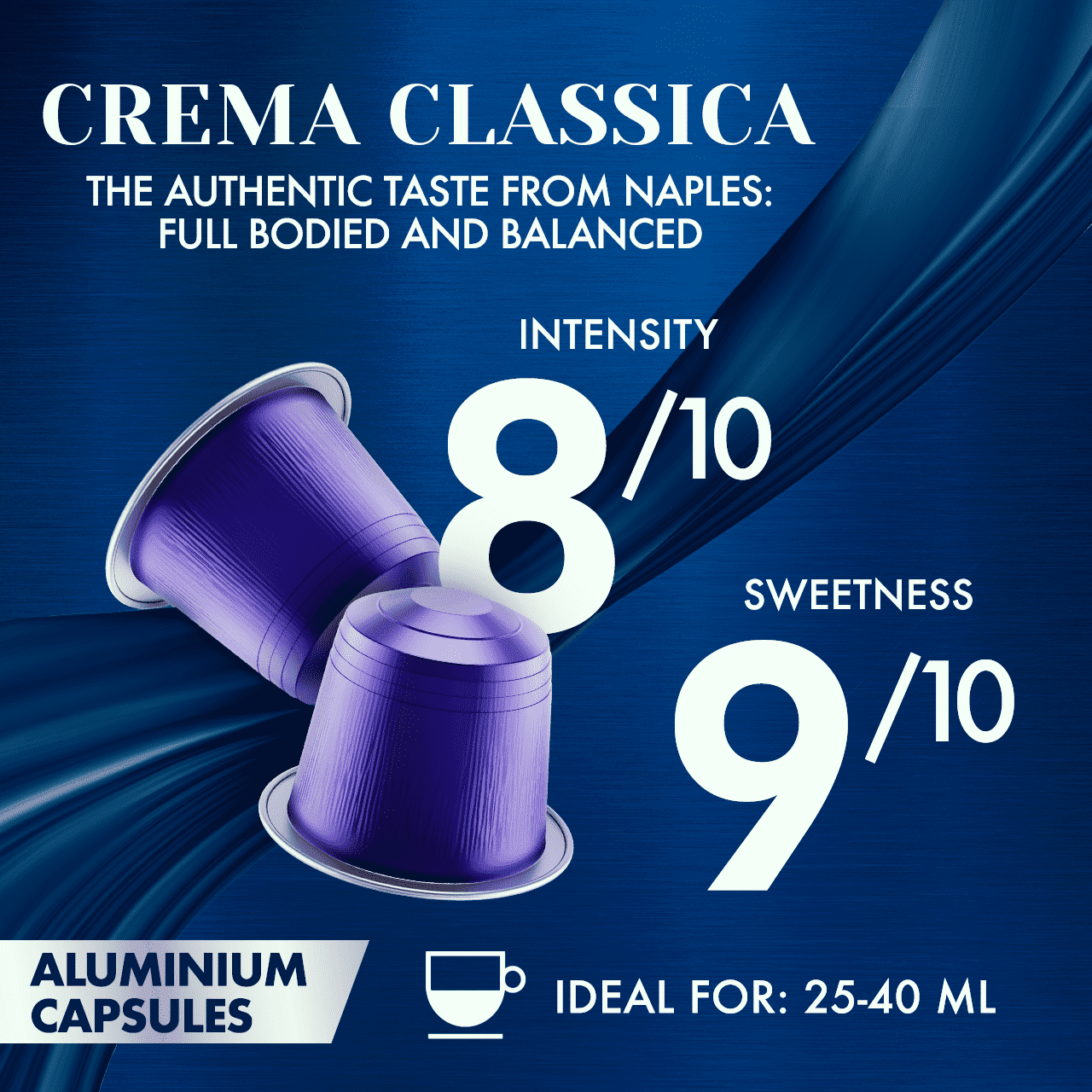 Caffè Borbone Crema Classica Medium Roast Aluminum Espresso Pods, Nespresso Original Compatible, 30 Count