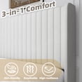 thumbnail image 5 of Frostbloom King Size Velvet Platform Bed Frame with Vertical Channel Tufted Wingback Headboard, White, 5 of 7