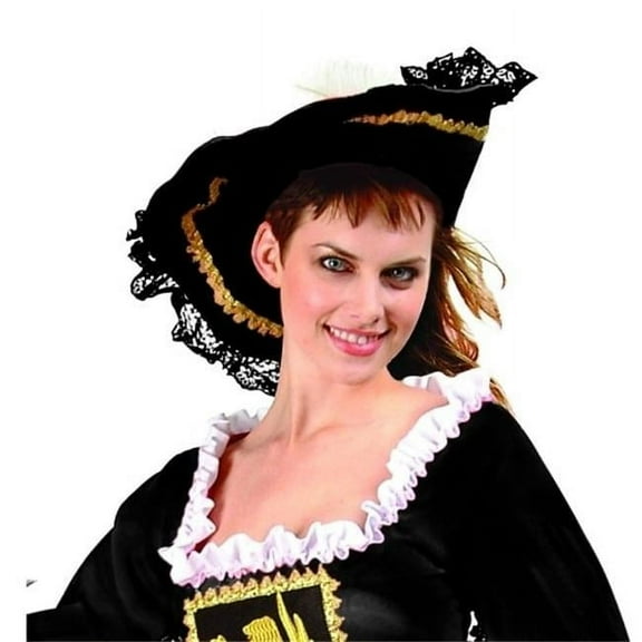 RG Costumes 65397 Black Velvet Pirate Girl Hat - Size Adult