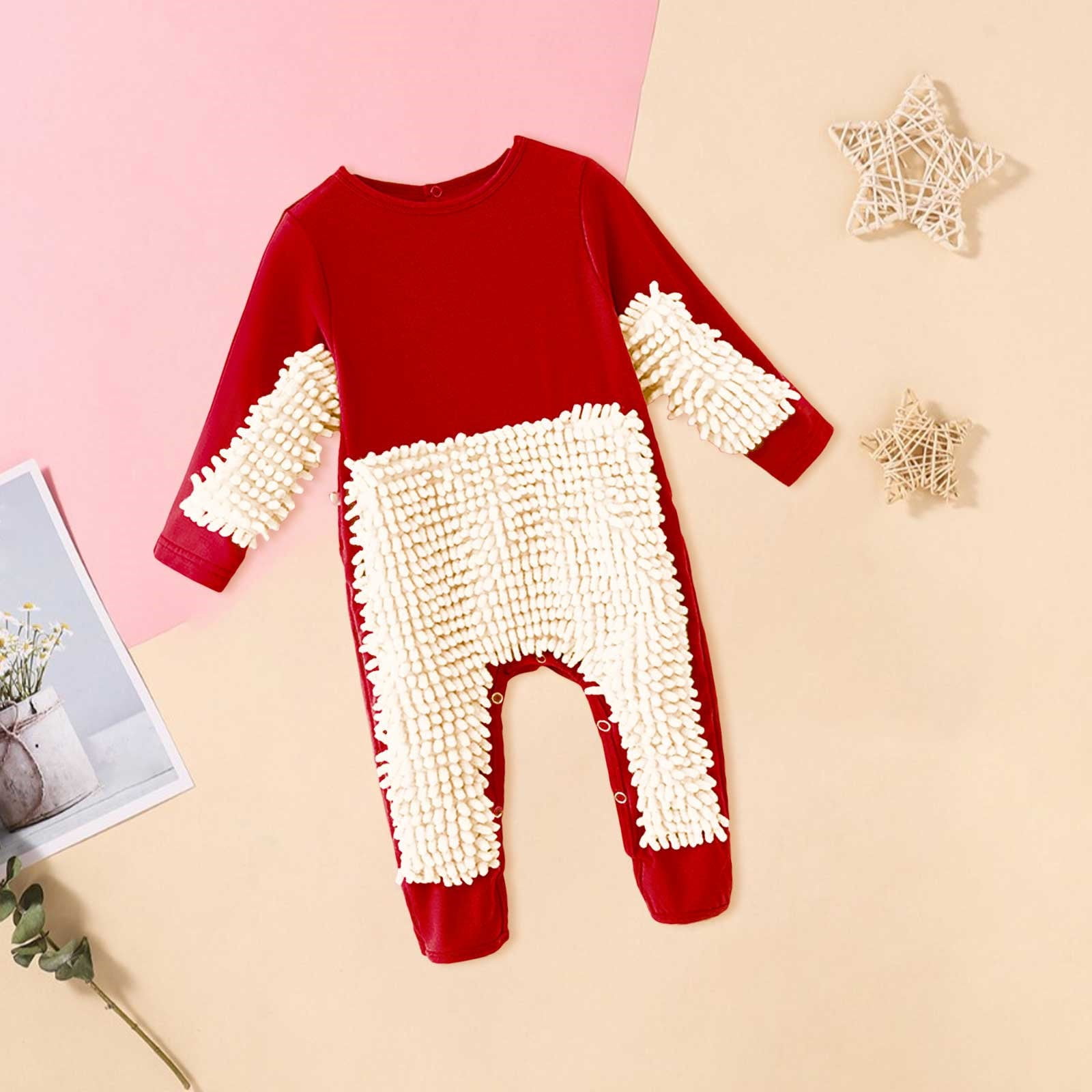 XYIJANI Clearance Baby Onesies Baby Girls Boys Long Sleeved Crawl Jumpsuit Newborn Bag Hand Bag Feet Soiled Mop Suit for 0 To 24 Years Baby Girl Clothes 3-6 Months (Red,85)