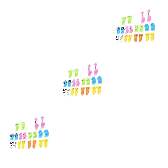 Injueey 10pcs Animal Fruit Fork Cartoon Children Toddler Pick Tableware Dessert Dining Toothpick Cocktail Sandwich Household Type1 NO1