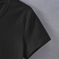 thumbnail image 5 of Womens Tops under $5 Short Sleeve Print Round Neck Short Crop Top Black S, 5 of 6
