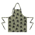 thumbnail image 2 of Green Bigfoot Pattern Apron-Garden Aprons for Women with Pockets-Cotton Linen Waterproof Kitchen Cooking Gardening Aprons Adjustable for Kitchen,Cooking,BBQ and Salon 33x27 Inch, 2 of 7