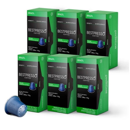 Bestpresso Coffee for Original Machine 120 pods Certified Genuine Espresso Brazil Blend Pods Compatible with