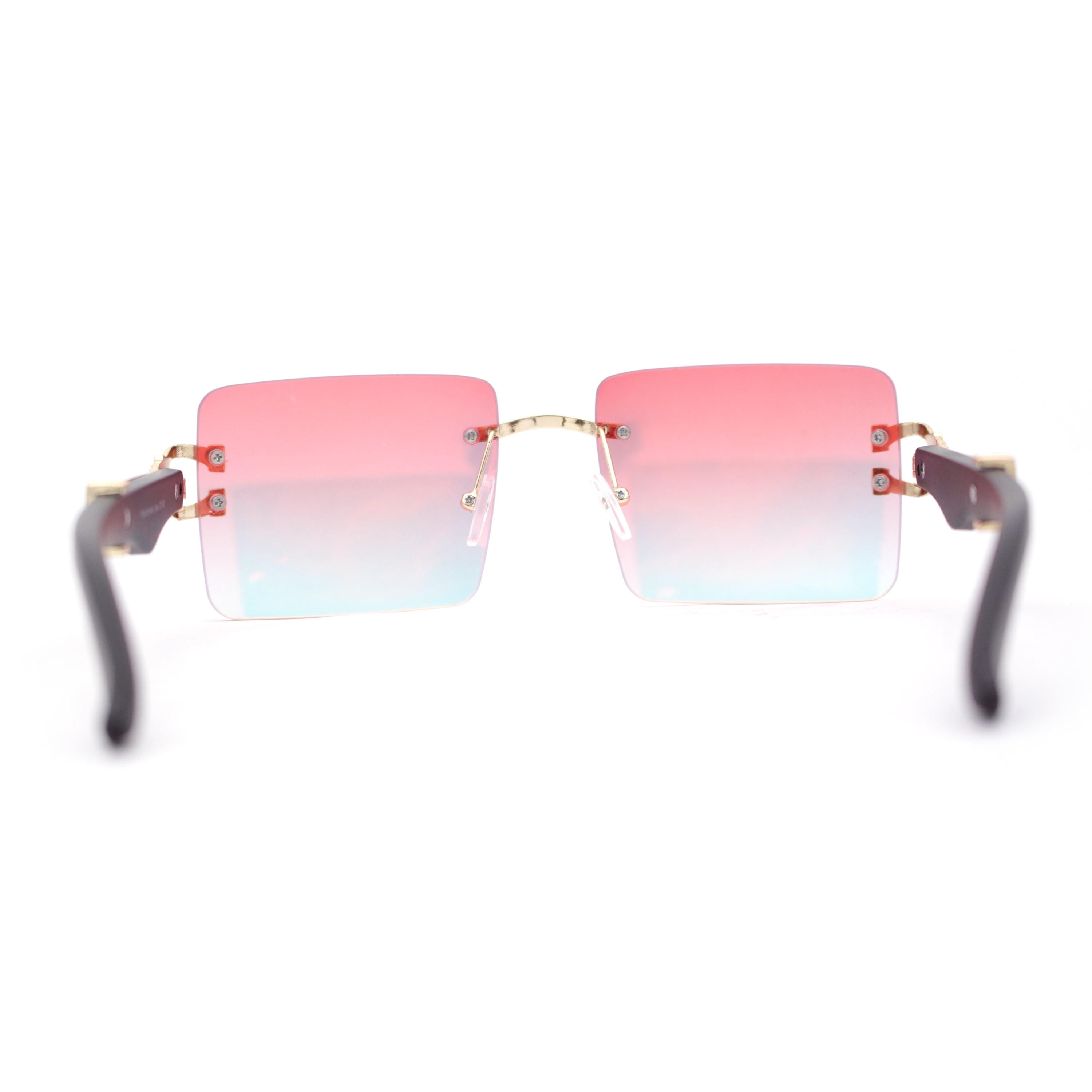 Leopard OG Gangster Rapper Rimless Wood Buffs Sunglasses