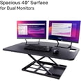 thumbnail image 4 of X-Elite Pro 40" Corner Standing Desk Converter with Pneumatic Lift | Adjustable Sit to Stand Riser, L-Shaped Desks & Cubicles | Fully Assembled Computer Workstation (Matte Black), 4 of 13
