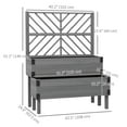 thumbnail image 3 of Outsunny 2 Tier Wooden Raised Bed w/ Trellis Elevated Planter Box, Grey, 3 of 10