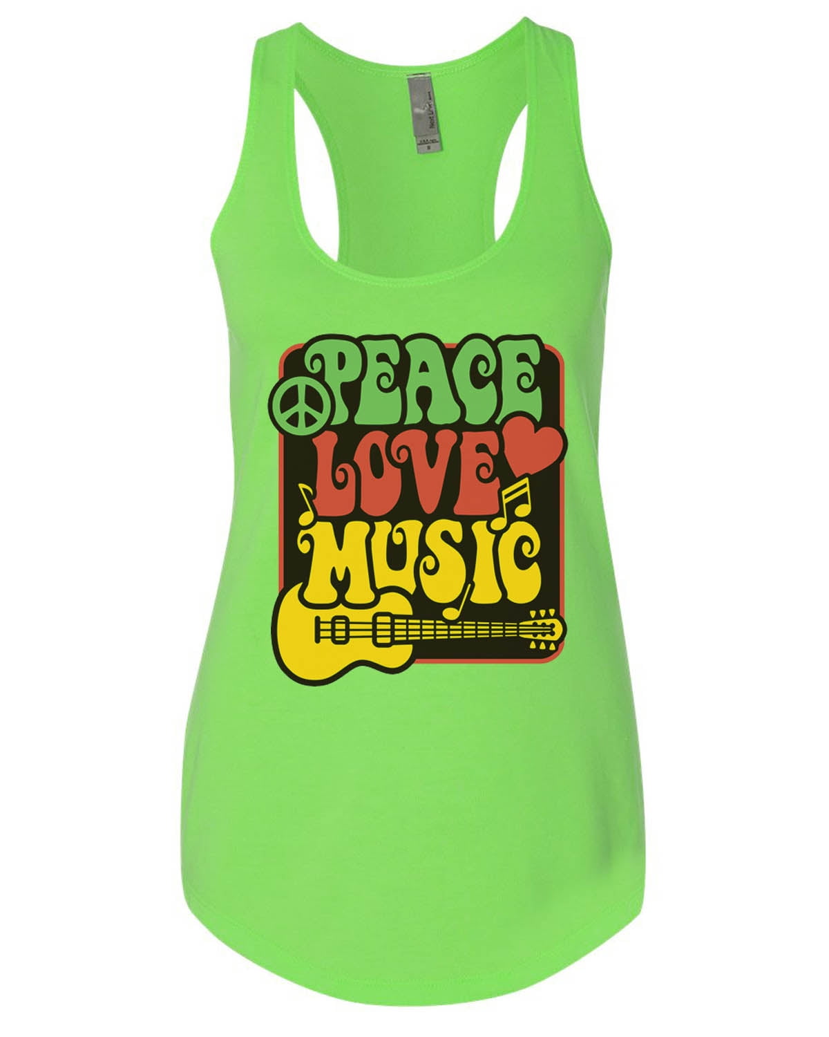 Mens Peace Graphic Love Hippie Music Tank Top Vest