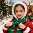 thumbnail image 3 of CYRBOKO Girls Hoodies with Fur-lined Trim, Winter Casual Holiday Thermal Kids' Sweatshirts Red Size 5-15 T, 3 of 7