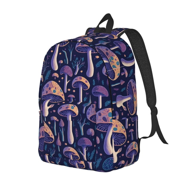 Fotbe Floral Hippie Mushrooms Mochila de Lona con Estampado, Mochila Duradera, Mochila Versátil de Alta Calidad, Mochila Compacta Vintage-Small
