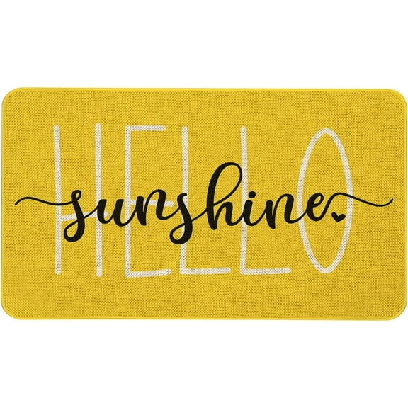 Hello Sunshine Yellow Door Mat 30 X 17 Inch Spring Summer Welcome Doormat Indoor Outdoor Entrance Floor Rug Non Slip Spring Summer Decor Rubber Mats