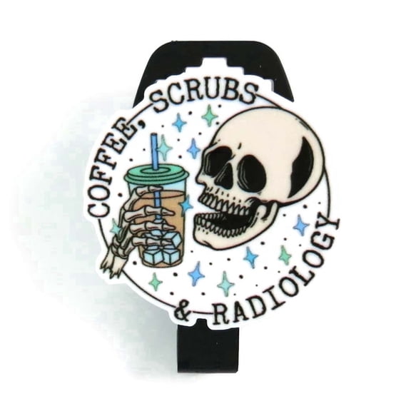 Funny MRI Safe Badge Reel, Coffee Scrubs Radiology Tech ID Clip, MRI Badge Holder, Radiologic Tech Gift