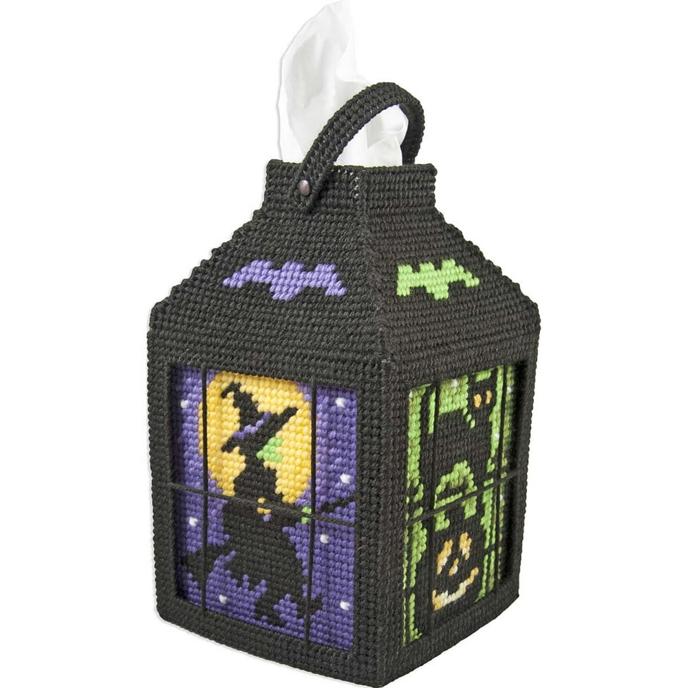 Herrschners® Halloween Lantern Tissue Box Plastic Canvas Kit Walmart