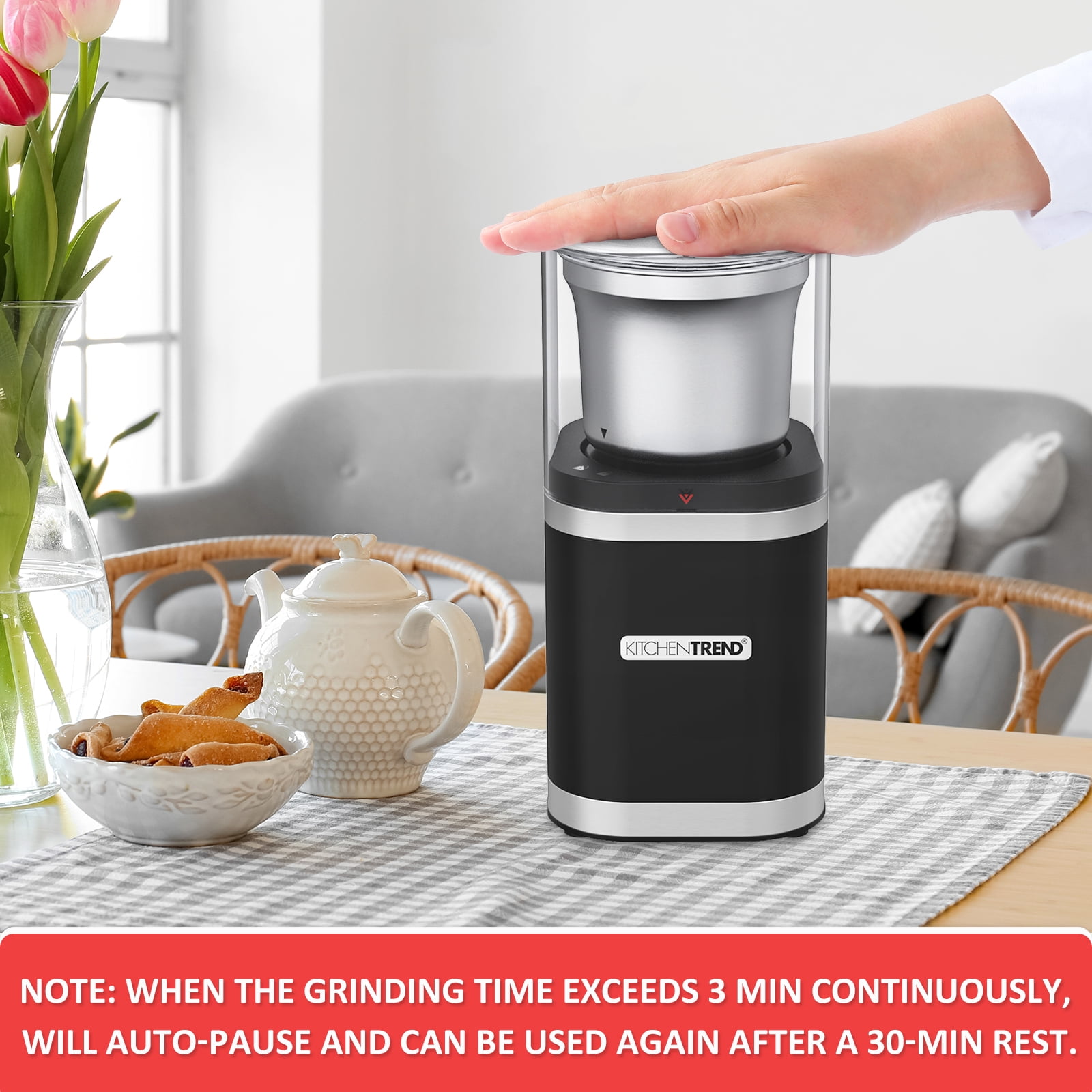 KitchenTrend 12-Cup Electric Coffee Bean Grinder, Spice Nut Seed Herb Grinder