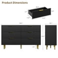 thumbnail image 2 of Fluted Dresser For Bedroom,Modern Chest Of Drawers Bedside Nightstand With Metal Legs&Gold Handle,Wood Side Table Closet Storage Dresser Organizer For Living Room Entryway, 2 of 7
