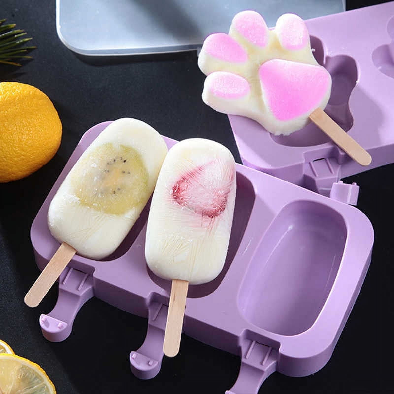 Popsicles Molds, 10 Food Grade Popsicle Maker with 50 Popsicle Sticks & 1  Silicone Funnel, Silicone Popsicle Molds for Kids, Frozen Ice Pop Mold for  Homemade Popsicles 