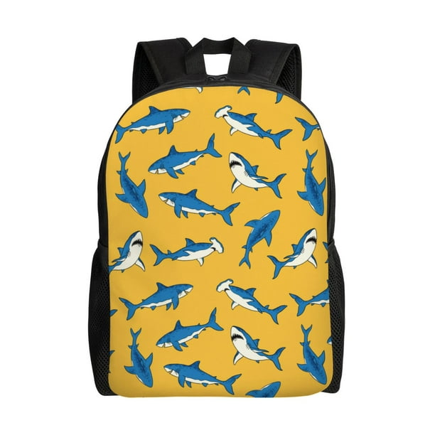 Balery Shark Print Mochila - Mochila Estilosa y Duradera para Laptop de 15 Pulgadas con Tela Oxford Impermeable