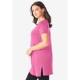 thumbnail image 3 of Roaman's Women's Plus Size Ultimate Cotton V-Neck Short Sleeve Tunic, 3 of 6