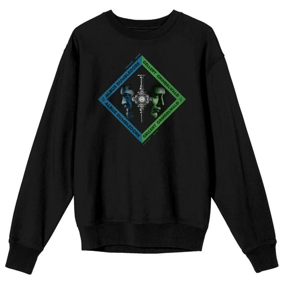 Fantastic Beasts: The Secrets of Dumbledore Albus Dumbledore & Gellert Grindelwald Men's Black Sweatshirt-Medium