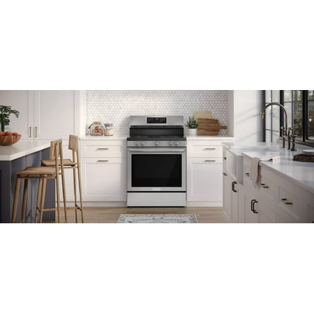 Frigidaire - Gallery 5.7 Cu. Ft. Freestanding Electric Air Fry Range with Self and Steam Clean - Stainless steel