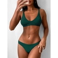 thumbnail image 3 of ZAFUL for Women Padded Scoop Neck Bikini Set Green S, 3 of 6